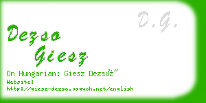 dezso giesz business card